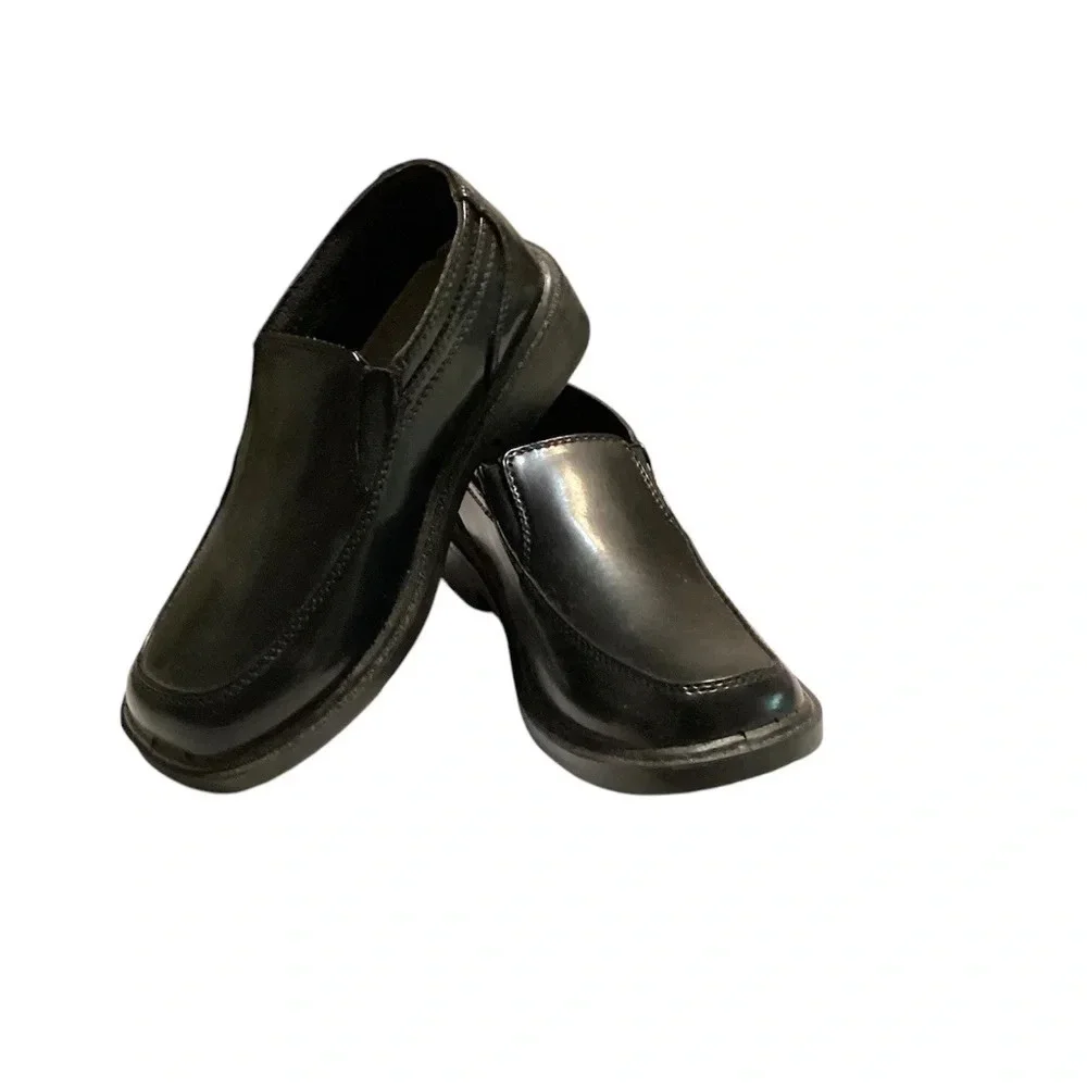 Deer Stags shoes Boys SZ 1M slip on black dress up holiday party NWOB